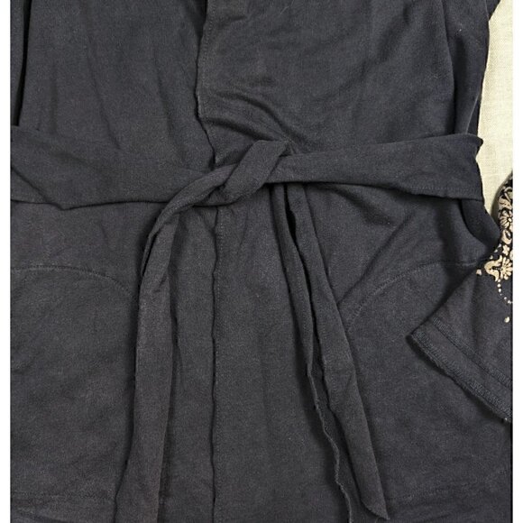 Lucky Brand Wrap Kimono Jingo Sleeve Design Black Pockets Size Medium - Picture 4 of 10